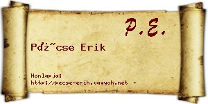 Pécse Erik névjegykártya
